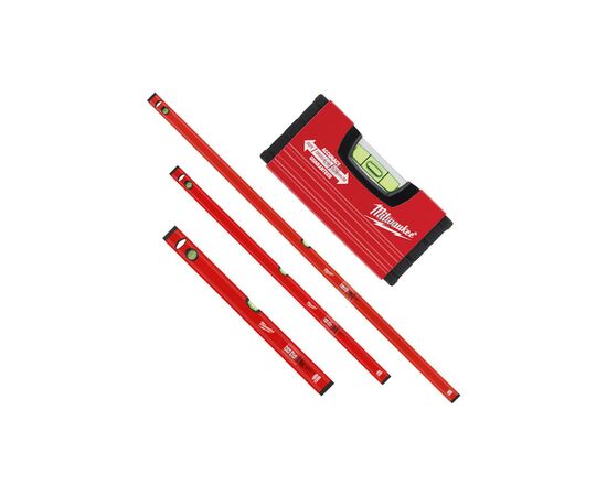 Уровень Milwaukee набор Slim 10/60/120/180cm, 4 пр. (4932478898)