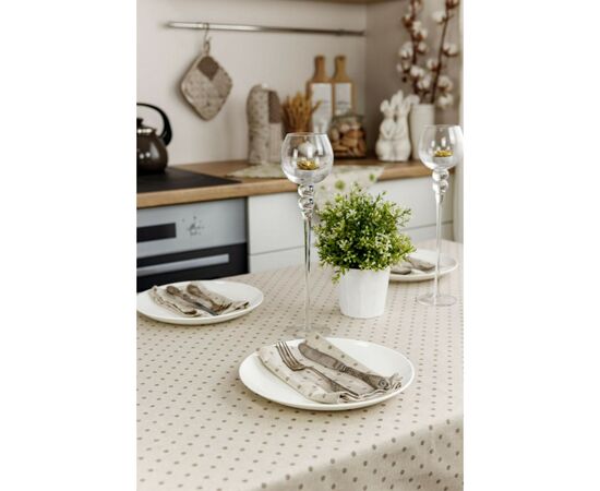 Скатерть Прованс Горох беж Хозяйка 120х136 см (4823093451018), изображение 7 Скатерть Прованс Горох беж Хозяйка 120х136 см (4823093451018), изображение 7