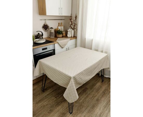 Скатерть Прованс Горох коричневый Хозяйка 120х136 см (4823093451032), изображение 6 Скатерть Прованс Горох коричневый Хозяйка 120х136 см (4823093451032), изображение 6