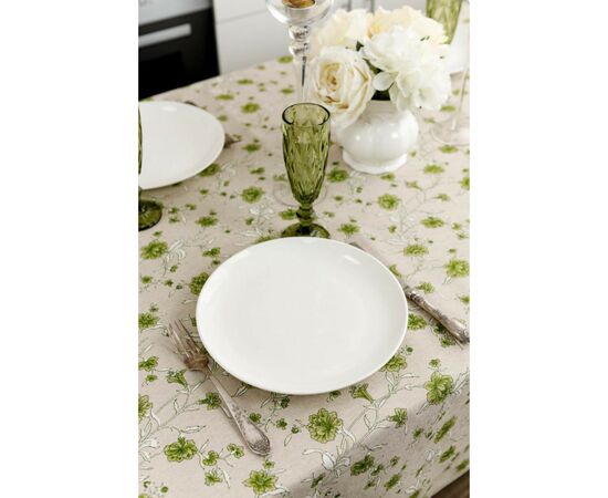 Скатерть Прованс Цветы зеленый Хозяйка 120х136 см (4823093450899), изображение 6 Скатерть Прованс Цветы зеленый Хозяйка 120х136 см (4823093450899), изображение 6