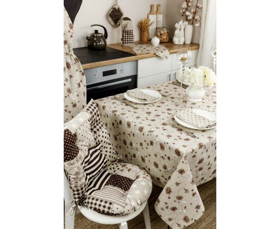 Скатерть Прованс Цветы коричневый Хозяйка 120х136 см (4823093450882), изображение 5