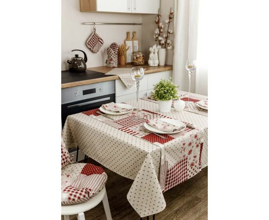 Скатертина Прованс Горох бордо Господиня 180х136 см (4823093451070), зображення 6 Скатертина Прованс Горох бордо Господиня 180х136 см (4823093451070), зображення 6