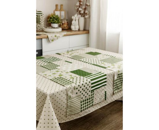 Скатерть Прованс Горох зеленый Хозяйка 180х136 см (4823093451094), изображение 3 Скатерть Прованс Горох зеленый Хозяйка 180х136 см (4823093451094), изображение 3