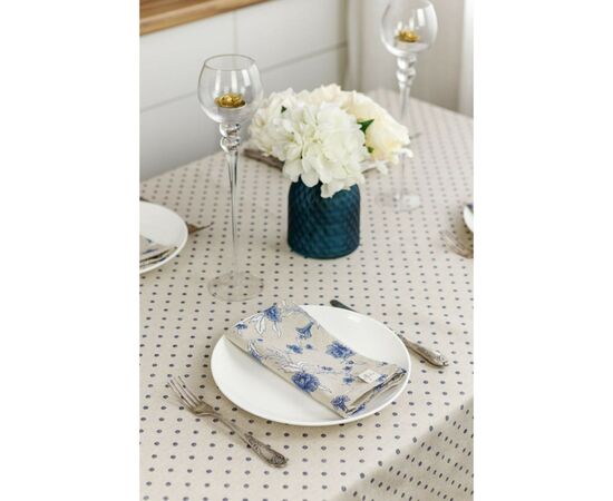 Скатерть Прованс Горох синий Хозяйка 180х136 см (4823093451056), изображение 4 Скатерть Прованс Горох синий Хозяйка 180х136 см (4823093451056), изображение 4