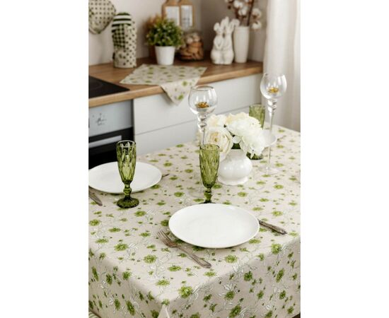 Скатерть Прованс Цветы зеленый Хозяйка 180х136 см (4823093450943), изображение 7