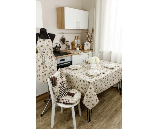 Скатерть Прованс Цветы коричневый Хозяйка 180х136 см (4823093450936), изображение 2