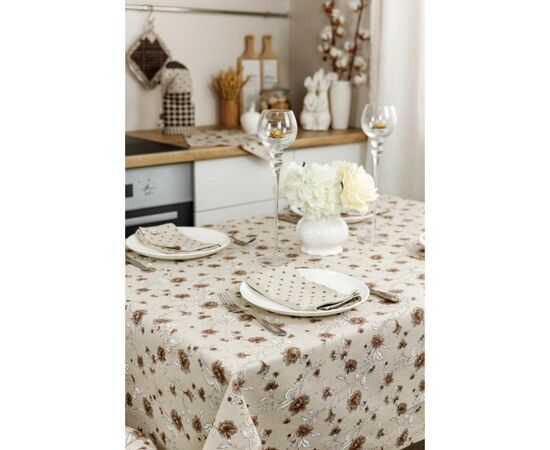 Скатерть Прованс Цветы коричневый Хозяйка 180х136 см (4823093450936), изображение 6