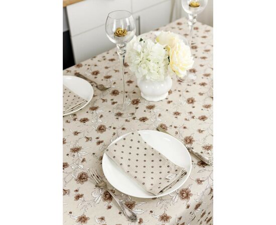 Скатерть Прованс Цветы коричневый Хозяйка 220х136 см (4823093450981), изображение 4