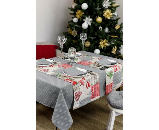 Скатерть Прованс Merry Christmas серая 120x132 см (4823093451551), изображение 4