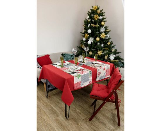 Скатерть Прованс Merry Christmas красная 220x132 см (4823093451490), изображение 5