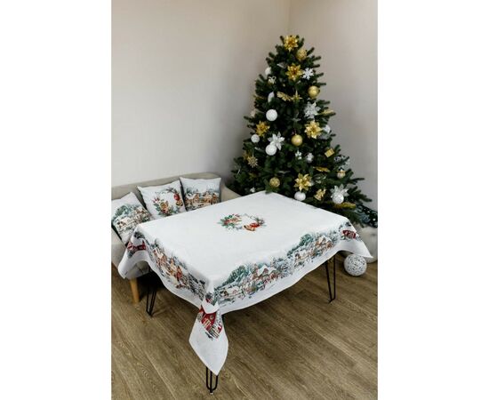 Скатерть Прованс гобеленовая с велюром Зимний город 135х240 см (4823093450486), изображение 6 Скатерть Прованс гобеленовая с велюром Зимний город 135х240 см (4823093450486), изображение 6