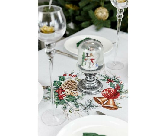 Скатерть Прованс гобеленовая с велюром Зимний город 135х260 см (4823093450493), изображение 4