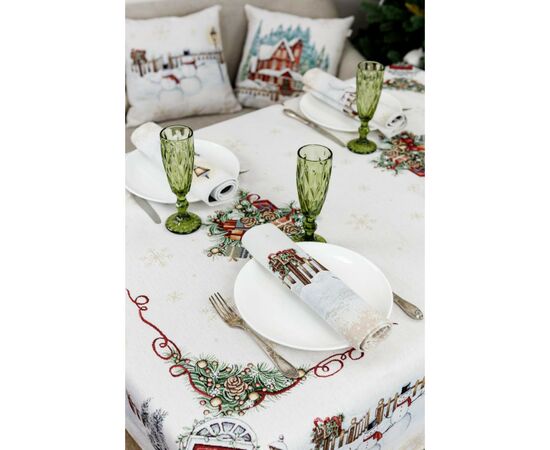 Скатерть Прованс гобеленовая с велюром Праздничный дом 135х240 см (4823093450363), изображение 5