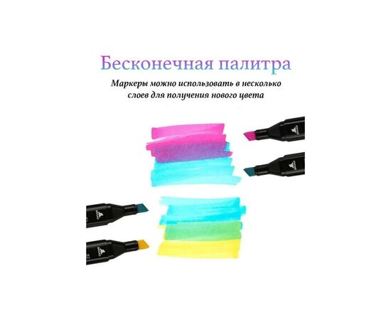 Набір маркерів Touch двосторонніх скетч маркерів 36 шт в чохлі (XK-MRK-BG), зображення 9 Набір маркерів Touch двосторонніх скетч маркерів 36 шт в чохлі (XK-MRK-BG), зображення 9
