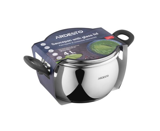 Кастрюля Ardesto Gemini Black Handles 4,0 л (AR4340GA), изображение 2 Кастрюля Ardesto Gemini Black Handles 4,0 л (AR4340GA), изображение 2