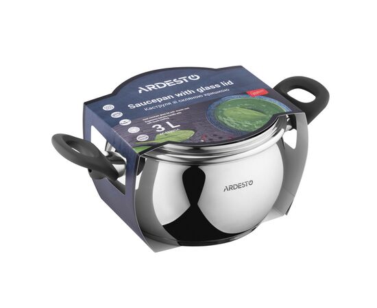 Кастрюля Ardesto Gemini Black Handles 3,0 л (AR4330GA), изображение 2 Кастрюля Ardesto Gemini Black Handles 3,0 л (AR4330GA), изображение 2