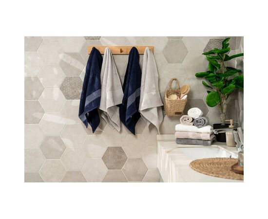 Рушник Ardesto набір махрових Holiday 2 шт 50х90см, 70х140см, 100% бавовна, сріблястий (ART2557SV), зображення 4 Рушник Ardesto набір махрових Holiday 2 шт 50х90см, 70х140см, 100% бавовна, сріблястий (ART2557SV), зображення 4