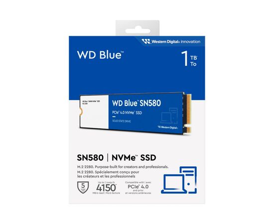 Накопитель SSD M.2 2280 1TB SN580 Blue WD (WDS100T3B0E), изображение 4