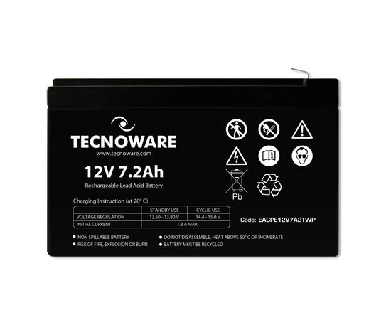 Батарея к ИБП TECNOWARE 12V-7.2Ah (EACPE12V7A2TWP), изображение 2 Батарея к ИБП TECNOWARE 12V-7.2Ah (EACPE12V7A2TWP), изображение 2