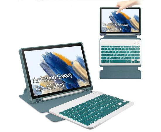 Чохол до планшета BeCover Keyboard 360° Rotatable Samsung Tab A9 Plus SM-X210/SM-X215/SM-X216 11.0" Dark Green (710331), зображення 5 Чохол до планшета BeCover Keyboard 360° Rotatable Samsung Tab A9 Plus SM-X210/SM-X215/SM-X216 11.0" Dark Green (710331), зображення 5