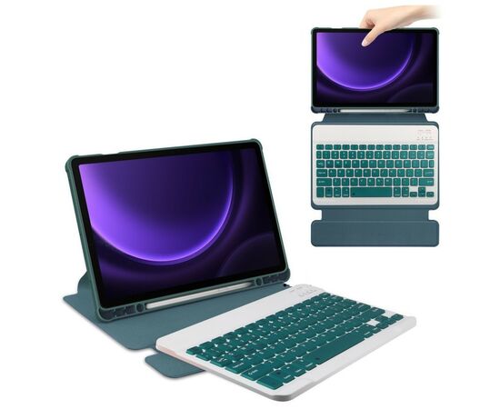 Чехол для планшета BeCover Keyboard 360° Rotatable Samsung Tab S9 (SM-X710/SM-X716)/S9 FE (SM-X510/SM-X516B) 11.0" Dark Gre (710428), изображение 4 Чехол для планшета BeCover Keyboard 360° Rotatable Samsung Tab S9 (SM-X710/SM-X716)/S9 FE (SM-X510/SM-X516B) 11.0" Dark Gre (710428), изображение 4