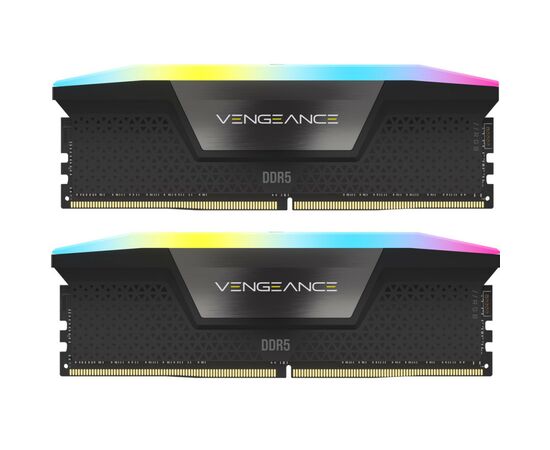 Модуль памяти для компьютера DDR5 96GB (2x48GB) 6600 MHz Vengeance RGB Black Corsair (CMH96GX5M2B6600C32)