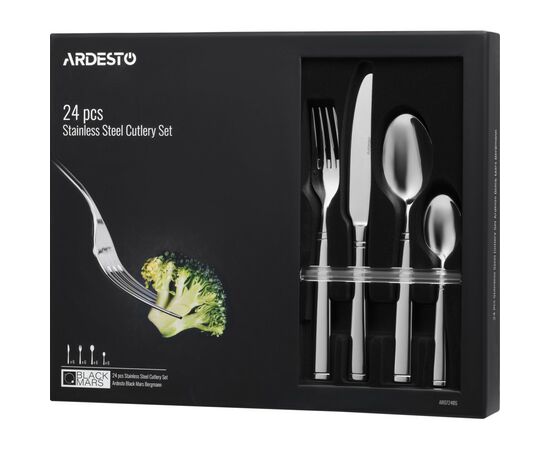 Набор столовых приборов Ardesto Black Mars Bordeaux 24 предмета (AR0724BS), изображение 7 Набор столовых приборов Ardesto Black Mars Bordeaux 24 предмета (AR0724BS), изображение 7