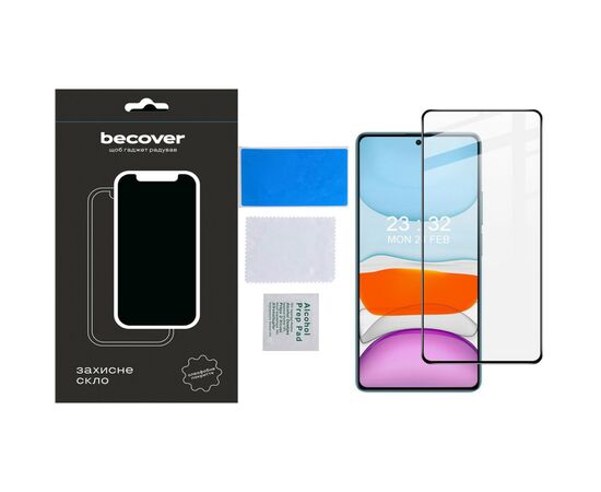 Стекло защитное BeCover Xiaomi Redmi Note 13 Black (710363), изображение 4 Стекло защитное BeCover Xiaomi Redmi Note 13 Black (710363), изображение 4