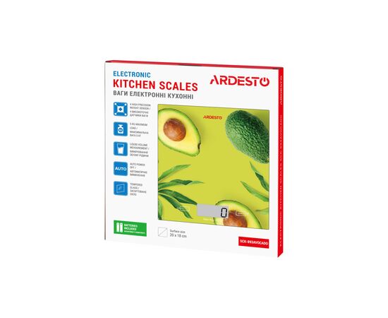 Весы кухонные Ardesto SCK-893AVOCADO, изображение 6 Весы кухонные Ardesto SCK-893AVOCADO, изображение 6