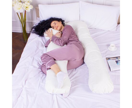 Подушка MirSon для вагітних та відпочинку Eco Line №8033 U-подібна White-Creamy (2200006185086), изображение 2