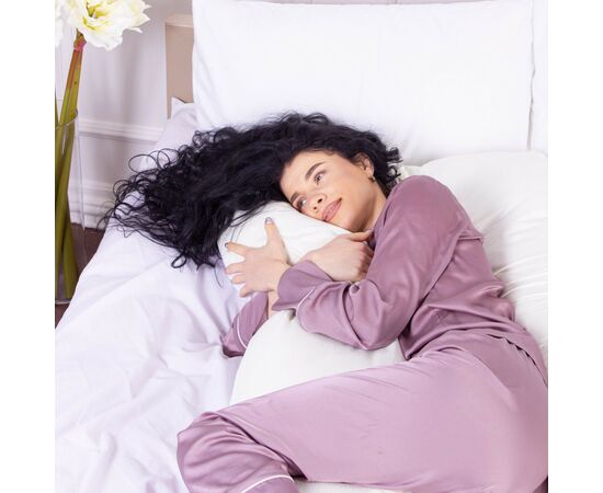 Подушка MirSon для вагітних та відпочинку Eco Line №8033 U-подібна White-Creamy (2200006185086), изображение 3