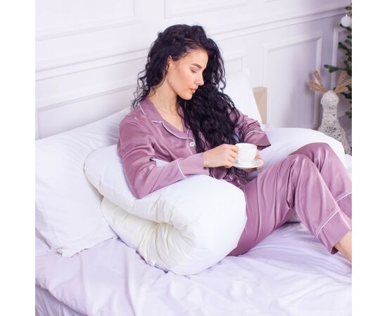 Подушка MirSon для вагітних та відпочинку Eco Line №8033 U-подібна White-Creamy (2200006185086), изображение 5