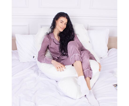Подушка MirSon для вагітних та відпочинку Eco Line №8033 U-подібна White-Creamy (2200006185086), изображение 7
