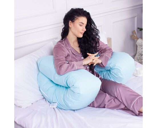 Подушка MirSon для беременных и отдыха Eco Line №8013 U-образная Blue (2200006178378), изображение 4 Подушка MirSon для беременных и отдыха Eco Line №8013 U-образная Blue (2200006178378), изображение 4