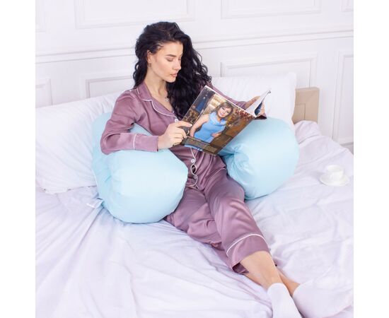 Подушка MirSon для беременных и отдыха Eco Line №8013 U-образная Blue (2200006178378), изображение 5 Подушка MirSon для беременных и отдыха Eco Line №8013 U-образная Blue (2200006178378), изображение 5