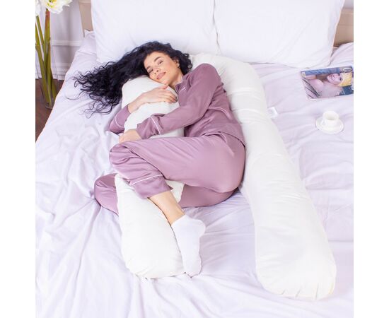Подушка MirSon для беременных и отдыха Eco Line №8015 U-образная Creamy (2200006178392), изображение 2 Подушка MirSon для беременных и отдыха Eco Line №8015 U-образная Creamy (2200006178392), изображение 2
