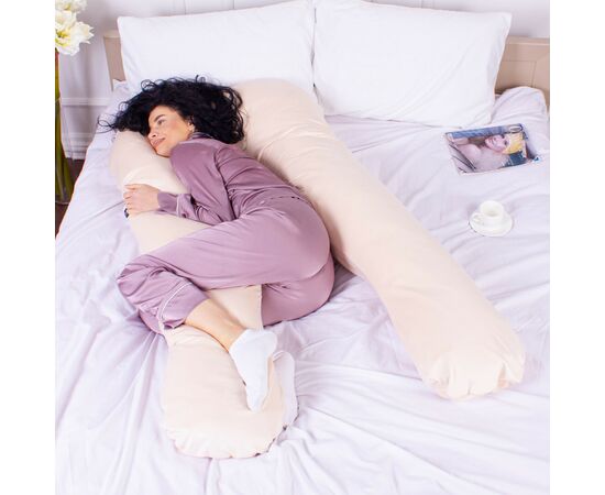 Подушка MirSon для беременных и отдыха Velvet Line №8019 U-образная Cream (2200006178514), изображение 2