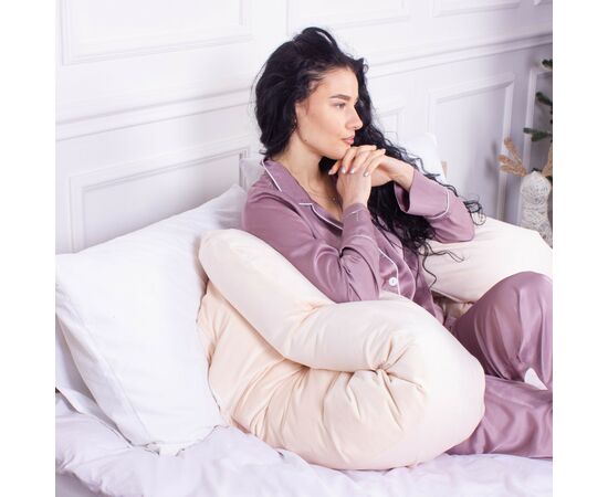 Подушка MirSon для беременных и отдыха Velvet Line №8019 U-образная Cream (2200006178514), изображение 5