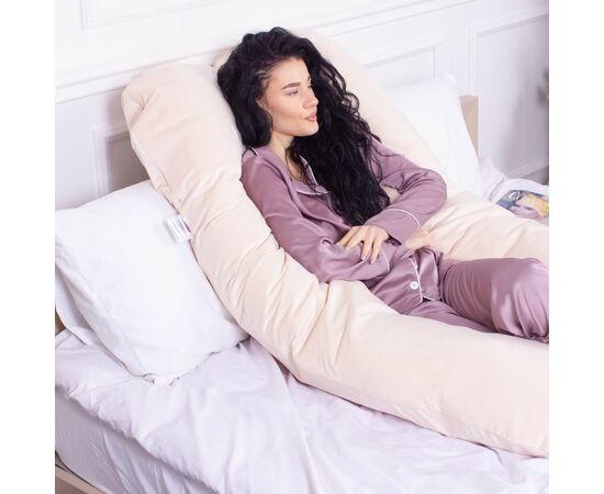 Подушка MirSon для беременных и отдыха Velvet Line №8019 U-образная Cream (2200006178514), изображение 6