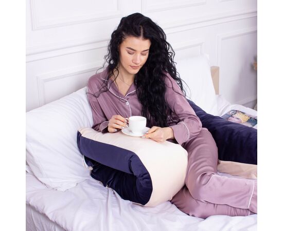 Подушка MirSon для беременных и отдыха Velvet Line №8022 U-образная Ruellia (2200006178545), изображение 4