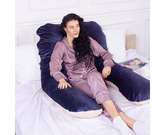 Подушка MirSon для беременных и отдыха Velvet Line №8022 U-образная Ruellia (2200006178545), изображение 5