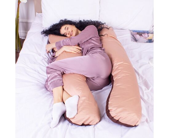 Подушка MirSon для беременных и отдыха Delicate Satin №8028 U-образная Cappuccino (2200006178668), изображение 2