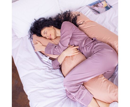 Подушка MirSon для беременных и отдыха Delicate Satin №8028 U-образная Cappuccino (2200006178668), изображение 4