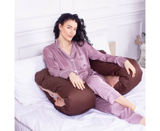 Подушка MirSon для беременных и отдыха Delicate Satin №8028 U-образная Cappuccino (2200006178668), изображение 5