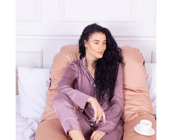 Подушка MirSon для беременных и отдыха Delicate Satin №8028 U-образная Cappuccino (2200006178668), изображение 6