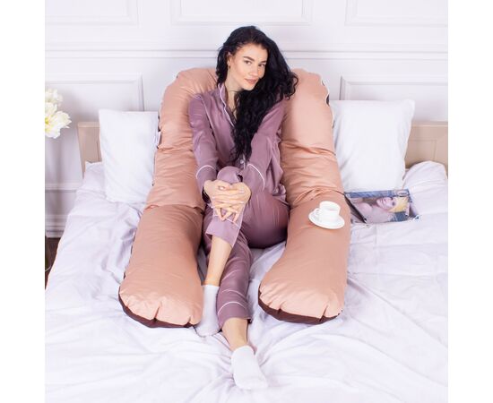 Подушка MirSon для беременных и отдыха Delicate Satin №8028 U-образная Cappuccino (2200006178668), изображение 7