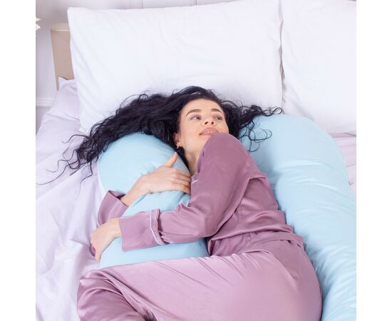 Подушка MirSon для беременных и отдыха Eco Line №8031 U-образная White-Blue (2200006185062), изображение 3 Подушка MirSon для беременных и отдыха Eco Line №8031 U-образная White-Blue (2200006185062), изображение 3