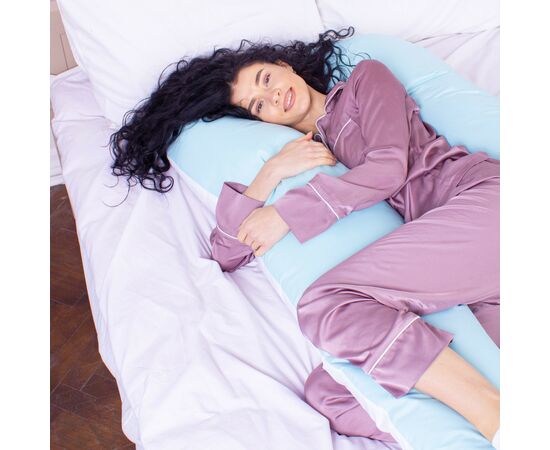 Подушка MirSon для беременных и отдыха Eco Line №8031 U-образная White-Blue (2200006185062), изображение 4 Подушка MirSon для беременных и отдыха Eco Line №8031 U-образная White-Blue (2200006185062), изображение 4