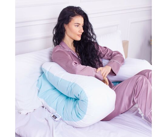 Подушка MirSon для беременных и отдыха Eco Line №8031 U-образная White-Blue (2200006185062), изображение 5 Подушка MirSon для беременных и отдыха Eco Line №8031 U-образная White-Blue (2200006185062), изображение 5
