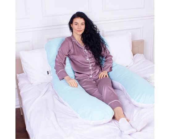 Подушка MirSon для беременных и отдыха Eco Line №8031 U-образная White-Blue (2200006185062), изображение 6 Подушка MirSon для беременных и отдыха Eco Line №8031 U-образная White-Blue (2200006185062), изображение 6